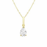 Argos Revere 9ct Yellow Gold Cubic Zirconia Tear Pendant Necklace Chain, 46cm- Buy online at McGrocer