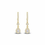 Argos Revere 9ct Yellow Gold Teardrop Halo Drop Earrings- Buy online at McGrocer