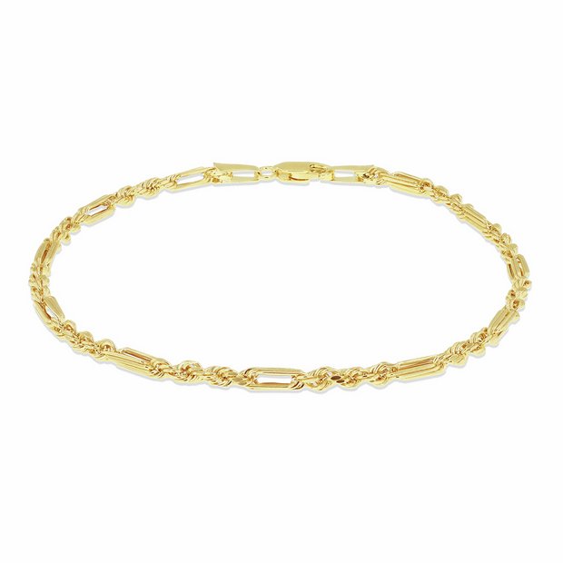 Revere 9ct yellow gold Figarope bracelet 18.5cm, imported from the UK