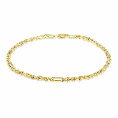 Argos Revere 9ct Yellow Gold Figarope Bracelet- Buy online at McGrocer