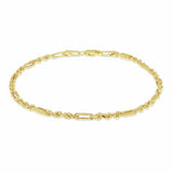 Revere 9ct yellow gold Figarope bracelet 18.5cm, imported from the UK