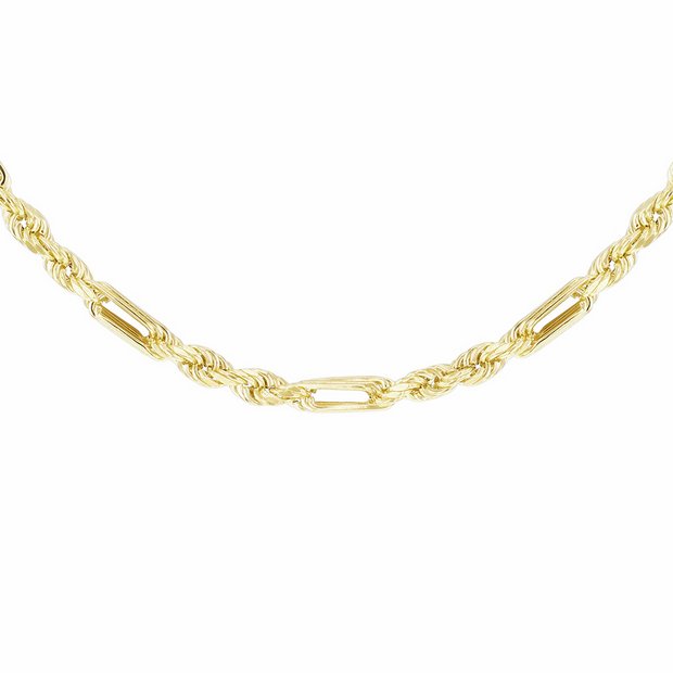 Revere 9ct yellow gold figarope chain 18 inch - British product