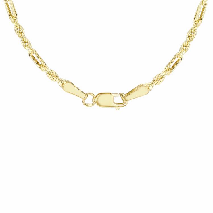 Revere 9ct yellow gold figarope chain 18 inch - British product