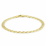 Argos Revere 9ct Yellow Gold Diamond Cut Flat Curb Bracelet 20cm- Buy online at McGrocer