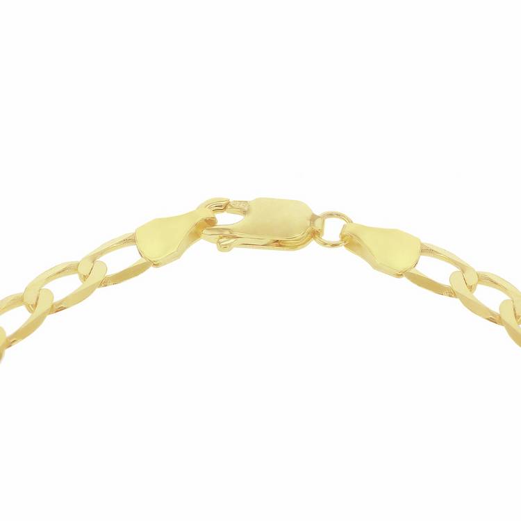 Revere 9ct yellow gold diamond cut flat curb bracelet 20cm - British product