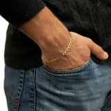 Revere 9ct yellow gold diamond cut flat curb bracelet 20cm - British product