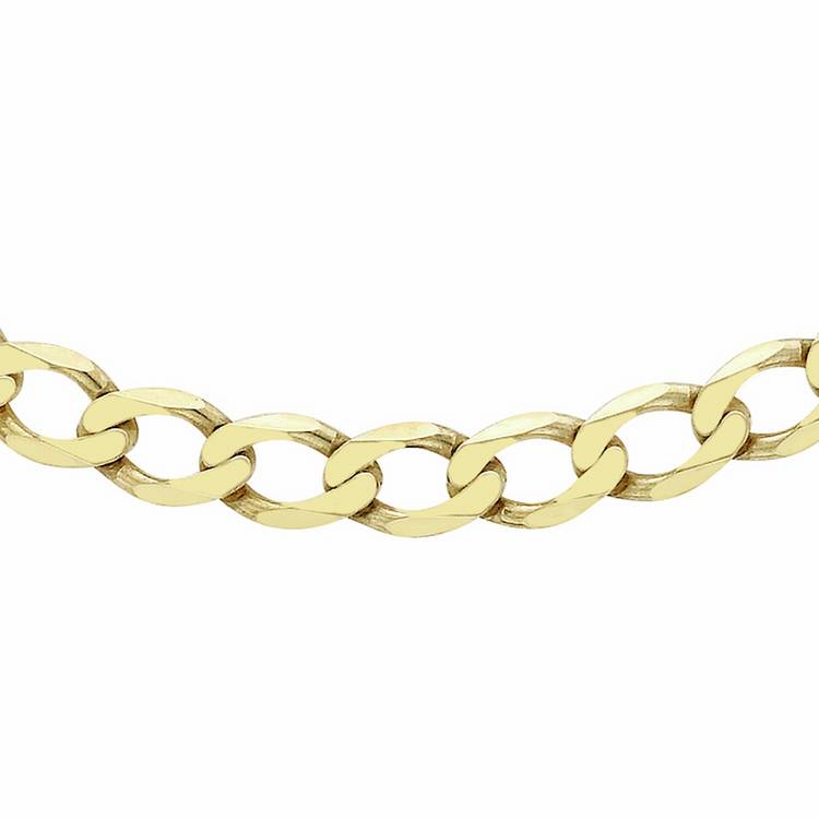 Revere gold flat curb chain 22 inch, imported from the UK