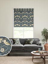 Next William Morris At Home Strawberry Thief Indigo Blue Made to Measure Roller Blind- Buy online at McGrocer