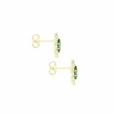 Revere 9ct yellow gold cluster earrings with cubic zirconia (British brand)