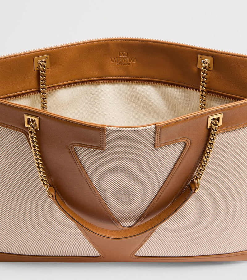 Valentino Garavani Viva Superstar tote bag in canvas and leather - British product