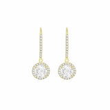 Revere 9ct yellow gold drop cubic zirconia earrings - British product