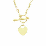 Argos Revere 9ct Yellow Gold Heart and T-Bar Necklace 46cm- Buy online at McGrocer