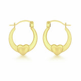 Revere 9ct yellow gold heart creole earrings (British brand)