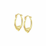 Revere 9ct yellow gold heart creole earrings (British brand)