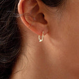Revere 9ct yellow gold heart creole earrings (British brand)