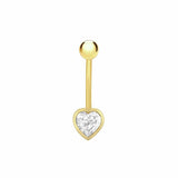 Argos Revere 9ct Gold Plated Heart White Belly Bar- Buy online at McGrocer