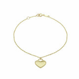 Revere 9ct yellow gold heart bracelet 19cm, imported from the UK