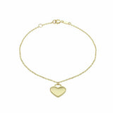 Revere 9ct yellow gold heart bracelet 19cm, imported from the UK