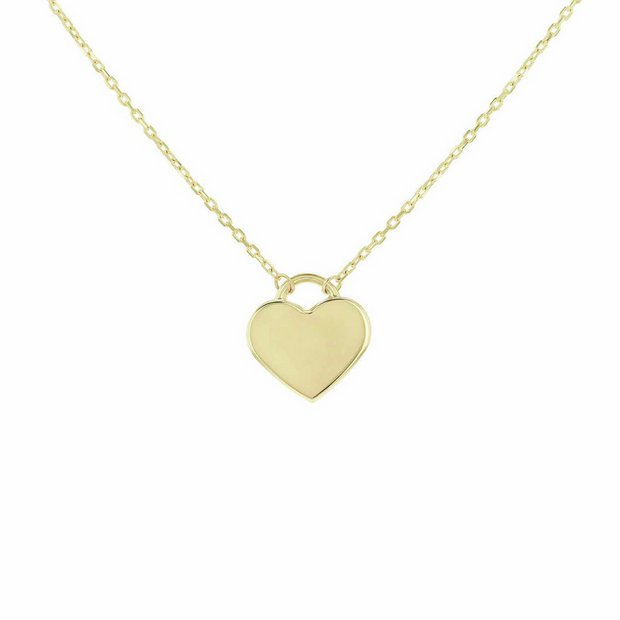 Revere 9ct yellow gold heart drop necklace (British brand)