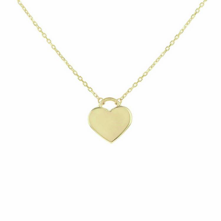 Revere 9ct yellow gold heart drop necklace (British brand)