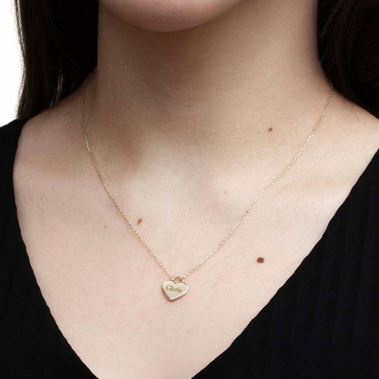 Revere 9ct yellow gold heart drop necklace (British brand)