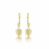 Revere 9ct yellow gold heart drop stud earrings, UK version