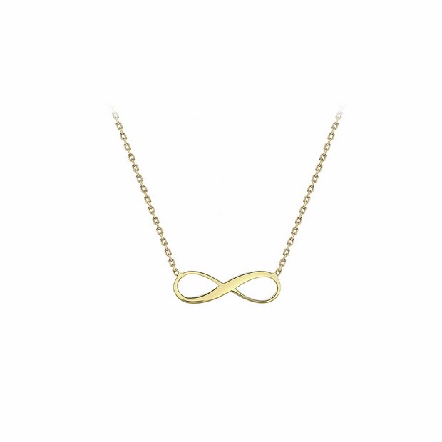 Revere 9ct yellow gold infinity chain necklace (British brand)