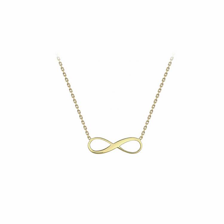 Revere 9ct yellow gold infinity chain necklace (British brand)