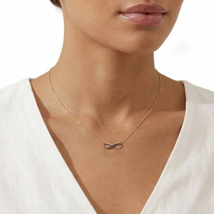Revere 9ct yellow gold infinity chain necklace (British brand)
