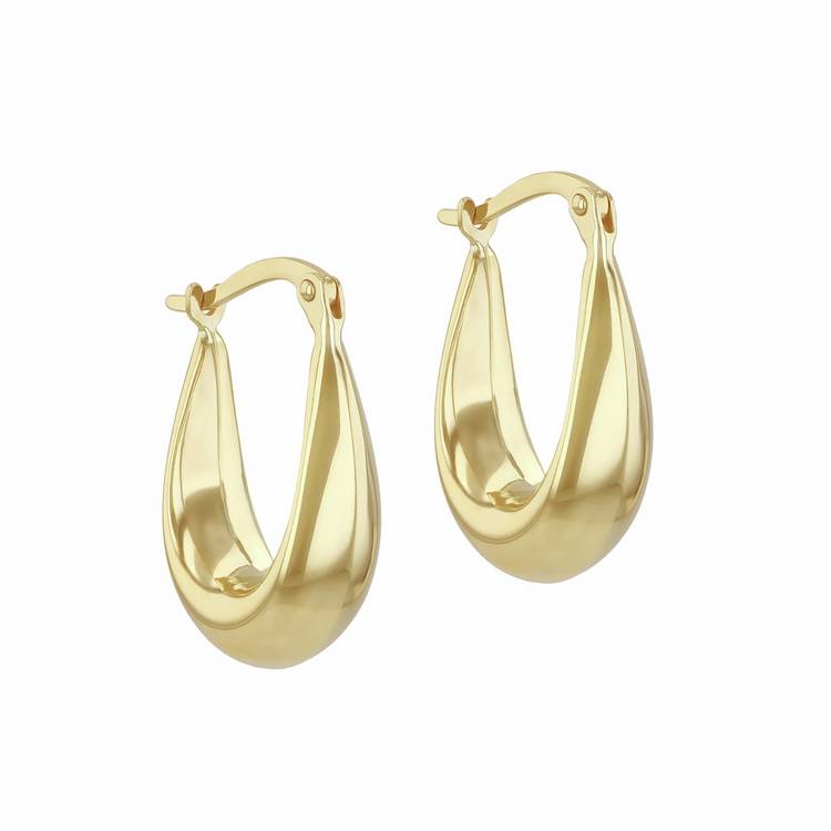 Revere 9ct yellow gold creole earrings (British brand)