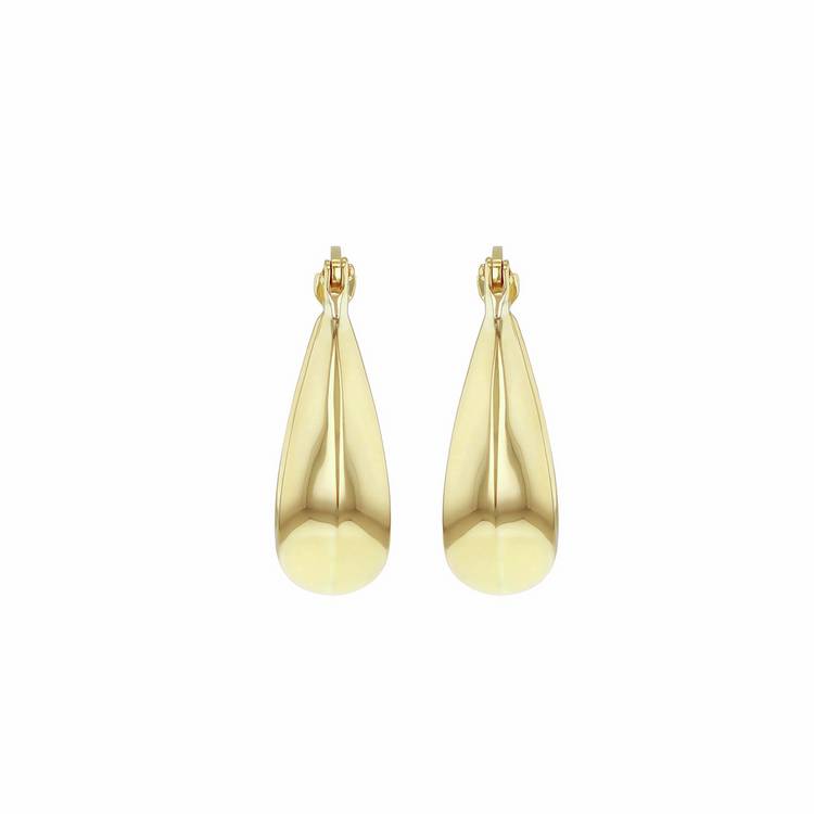 Revere 9ct yellow gold creole earrings (British brand)
