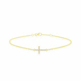 Revere 9ct yellow gold cubic zirconia cross bracelet - British product