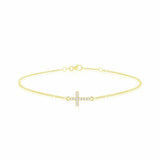 Revere 9ct yellow gold cubic zirconia cross bracelet - British product