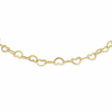 Revere 9ct yellow gold open heart bracelet 18cm (British brand)