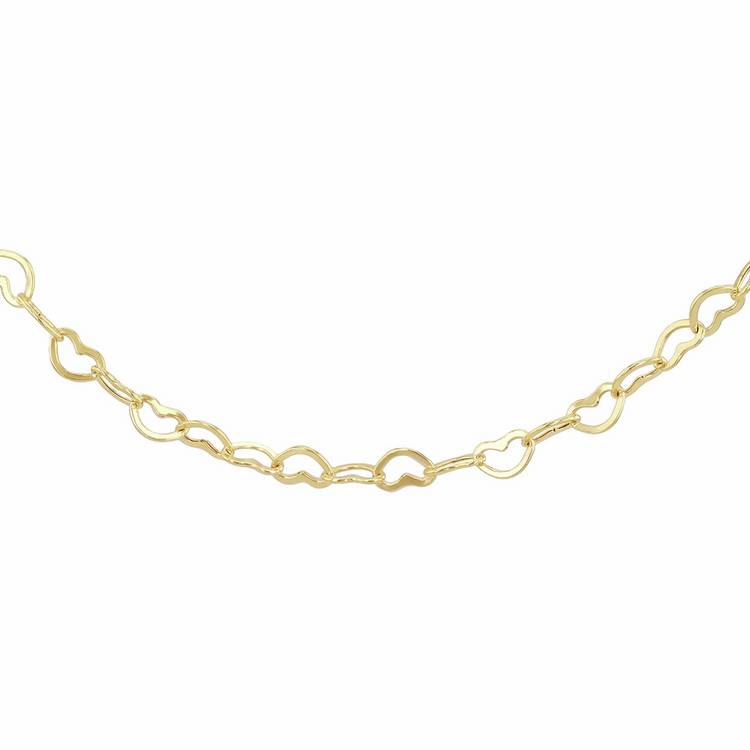 Revere 9ct gold mini open heart chain 46cm (British brand)