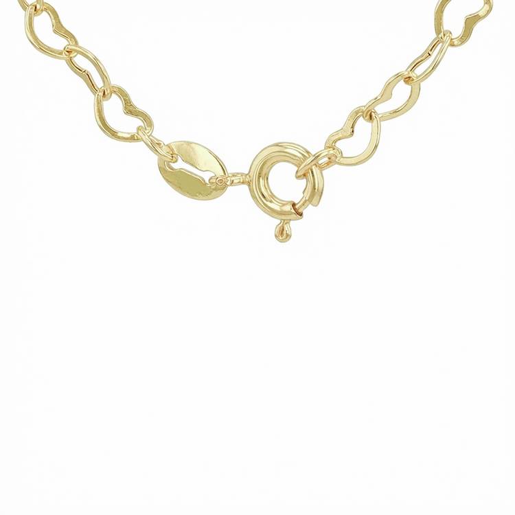 Revere 9ct gold mini open heart chain 46cm (British brand)