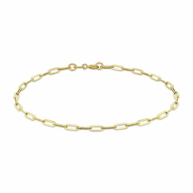Revere 9ct yellow gold paper chain bracelet 18.5cm, imported from the UK