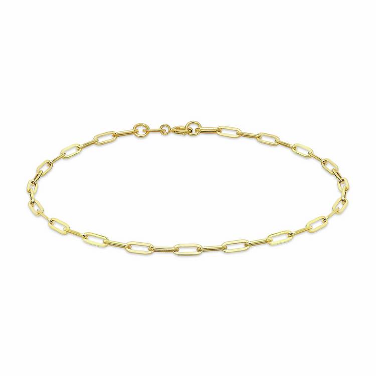 Revere 9ct yellow gold paper chain bracelet 18.5cm, imported from the UK
