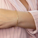 Revere 9ct yellow gold paper chain bracelet 18.5cm, imported from the UK