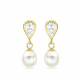 Argos Revere 9ct Yellow Gold Pearl and Teardrop Earrings- Buy online at McGrocer