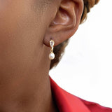 Revere 9ct gold pearl teardrop earrings - British product