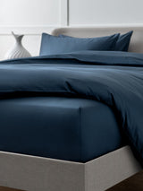Navy Collection Luxe Egyptian Cotton Sateen Deep Fitted Bed Sheet 400 Thread Count