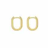 Revere 9ct gold hoop creole earrings cubic zirconia - British product