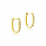 Revere 9ct gold hoop creole earrings cubic zirconia - British product