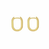 Revere 9ct gold hoop creole earrings cubic zirconia - British product