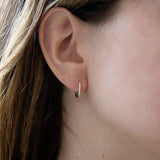 Revere 9ct gold hoop creole earrings cubic zirconia - British product