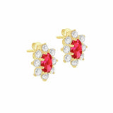 Revere 9ct yellow gold flower cluster stud earrings (British brand)