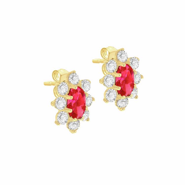 Revere 9ct yellow gold flower cluster stud earrings (British brand)