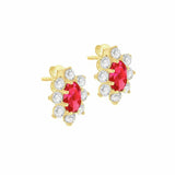Revere 9ct yellow gold flower cluster stud earrings (British brand)