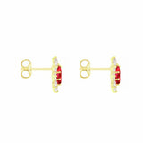 Revere 9ct yellow gold flower cluster stud earrings (British brand)